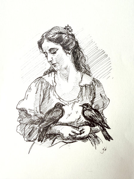 OF FEATHERS - Original Signed Drawing