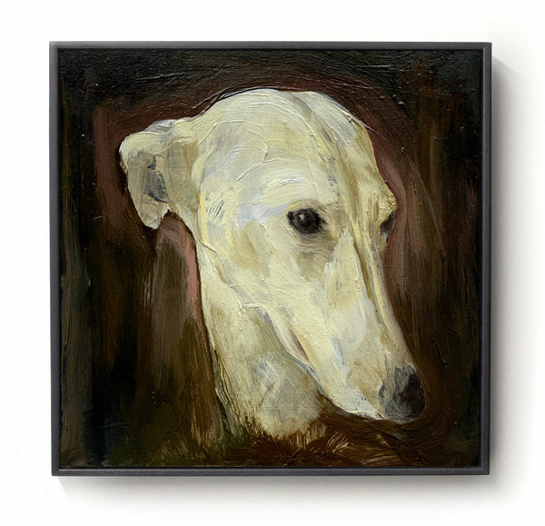 WHIPPET HEAD - Oil Painting